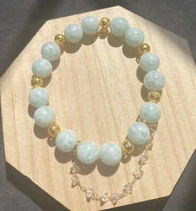 Handgefertigtes grünes See Larima Stein Kristall Armband Heilung - Bild 1 von 3