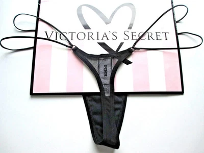 Victoria's Secret розовый - M сетки высоты ноги с ремешками микро стринги трусики черный средний - Изображение 1 из 4