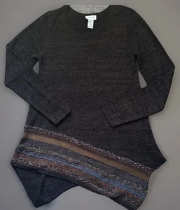 SOFT SURROUNDINGS Sweater Womens Small Brown Textured Asymmetrical Raku Tunic - Picture 1 of 10
