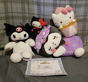 Sanrio Hello Kitty Build a Bear Sleeping Kuromi Stuffed Animal Plush Lot of 4 - Picture 1 of 15