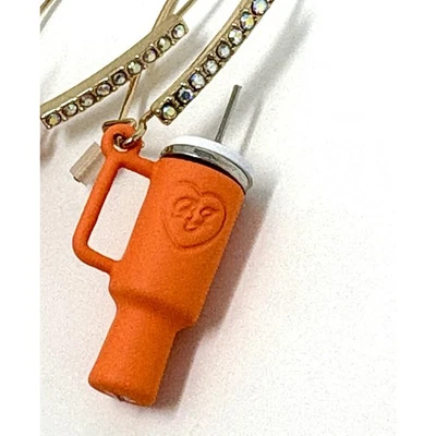 Betsey Johnson Halloween Vaso Taza de Agua Taza de Viaje Naranja Cristales de Café Nuevo con Etiquetas Foto 1 de 4