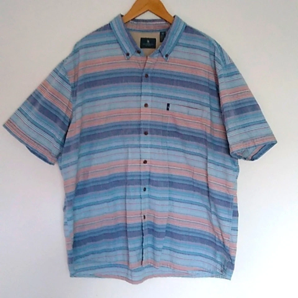 G.H. Bass & Co. Striped Cotton Button Front Shirt XXL TTG - Image 1 of 4