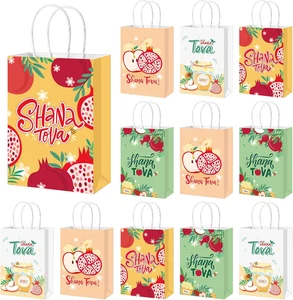 24 Pcs Rosh Hashanah Gift Bags, Shana Tova Jewish New Year Party Favor Treat Bag - Picture 1 of 6