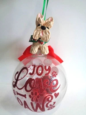 Ручной скульптуры пшеничный шотландский терьер «радость» «любовь» лапы стеклянный шар украшение - Изображение 1 из 4