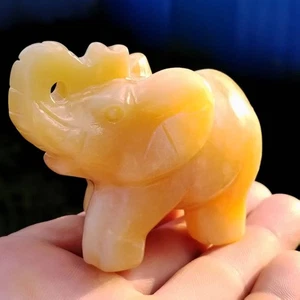 2.7" Natural geode quartz Carved Elephant Crystal Skull Healing Random 1pc - Picture 1 of 4