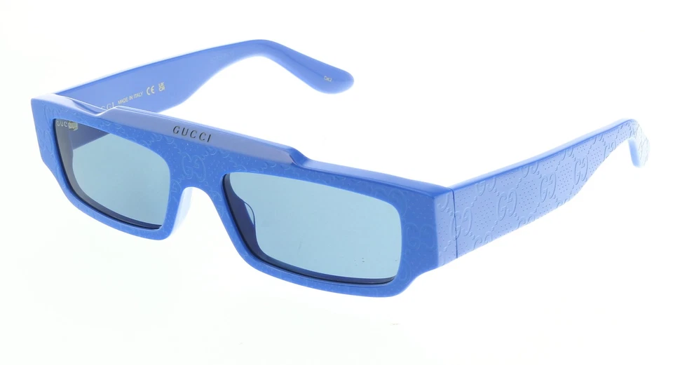 Gucci GG1592S 004 Shiny Blue with GG Pattern/Blue 55-17-145 Sunglasses
