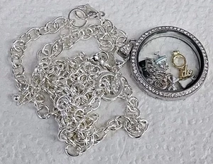 Origami Eule Hochzeit Geschenk Spin Medaillon schwimmende Charms lang verstellbar 30" Kette - Bild 1 von 9