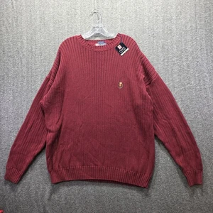 Chaps Ralph Lauren Sweater Mens 2XB Burgundy Ribbed Big & Tall Crewneck - Picture 1 of 9