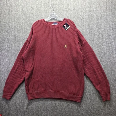 Chaps Ralph Lauren Sweater Mens 2XB Burgundy Ribbed Big & Tall Crewneck - Image 1 of 4