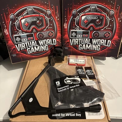 Nintendo (1) Virtual Boy Stand,(1) eyeshade, (2)Eye Patch Ribbons, (2)SSF Lens, - Image 1 of 2