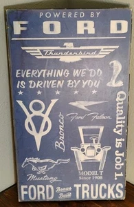 Licencia oficial Ford impulsado por Ford decoración de pared azul envejecido blanco 24x14x2 - Imagen 1 de 7