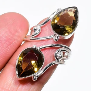 Smoky Quartz Gemstone 925 Sterling Silver Jewelry All Size Ring For Gift - Picture 1 of 1