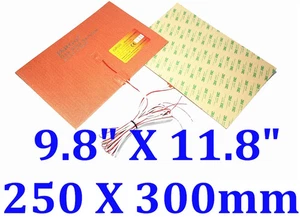 9.8" X 11.8" 250 X 300mm 24V 250W Impresora 3D Cama Calefactora Goma Silicona Calentador - Imagen 1 de 12