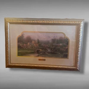 Thomas Kinkade - Lamplight Village con marco dorado clásico - Imagen 1 de 7