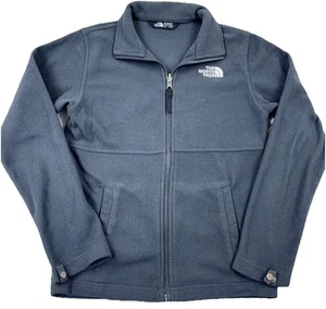 North Face Jacket Boys Medium Gray White Full Zip Fleece Interchange 10/12 Basic - Picture 1 of 9