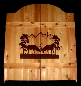 Bull Elk Saloon Cafe Swinging Doors ~ Western Cabin Rustic Decor Man Cave 24-36” - Picture 1 of 6