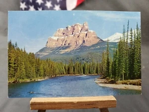 Unused 3 1/2 x 5 1/2 Postcard Mt Eisenhower & Bow River - Picture 1 of 2