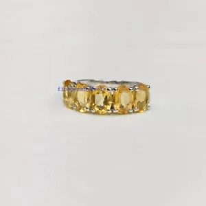 Anillos De Plata Esterlina 925 Con Gemas De Citrino Natural Para Mujeres #4551 - Imagen 1 de 3