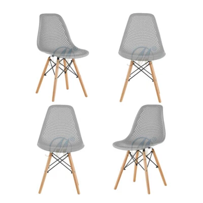 MARINELLIGROUP SEDIA IN POLIPROPILENE gambe in legno SET da 4 sedie GRIGIO design moderno