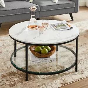 Couchtisch Wohnzimmertisch Tisch Sofatisch Kaffeetisch mit Glasplatte LCT071B13 - Bild 1 von 12