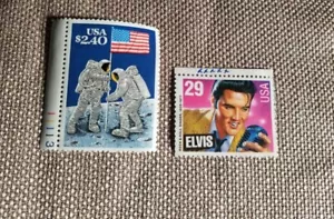 USA Moon Landing & Vintage Elvis Presley US 29 Cent Stamps - Picture 1 of 6