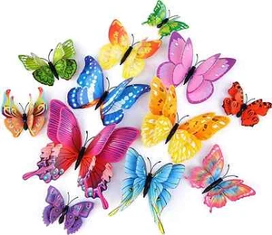 Butterfly Wall Decor 24/48 PCS, 3D Butterflies Stickers For Party Decorations - Picture 1 of 7