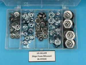 125 pcs Assortment Thread Cutting Nuts PAL Emblem Name Plate in PLASTIC TRAY - Picture 1 of 5