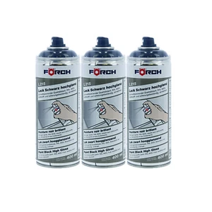 3x FOERCH LACK SCHWARZ HOCHGLANZ L215 0.4 LTR SPRÜHLACK SPRÜHDOSE - Bild 1 von 2