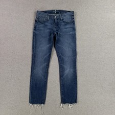 7 For All Mankind Size 26 Roxanne Jeans Crop Soft Stretch Denim Frayed Hem