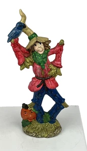 Vintage Scarecrow Pumpkin Figurine Autumn Fall Thanksgiving Decor 12 1/4" - Picture 1 of 7