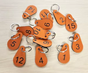 Juego de 30 etiquetas de llaves numeradas en forma de gota ideales para clubes, centros de ocio, escuela - Imagen 1 de 42