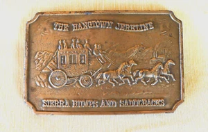 Brass Belt Buckle Hangtown Jerkline Sierra Humps Saddlebacks Horses REPAIR Reqd - Picture 1 of 8