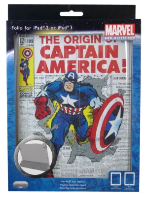 iPad 2 iPad 3 Marvel Protective Folio Case Captain America Silver Age PDP New - Image 1 of 3