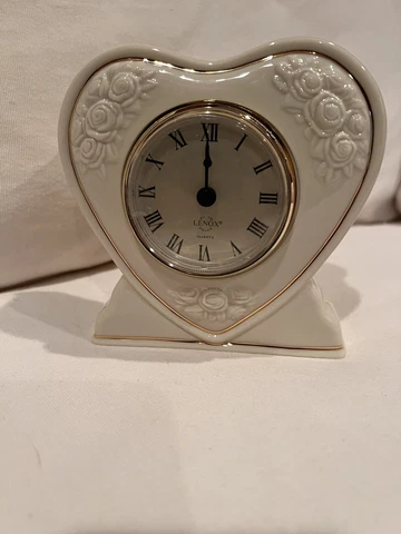 Vintage Lenox Rosebud Heart Mantel/Desk Clock Cover