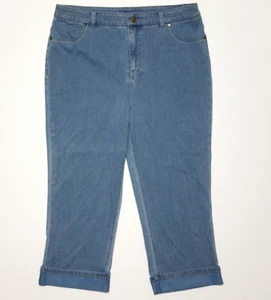Joan Rivers Cropped Jeans Damen Medium Blue Denim High-Rise Cuff Cotton Stretch - Bild 1 von 16