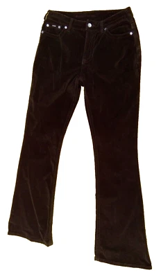 Pure Color Mujer Terciopelo Pantalones Talla 29 Bordados Bolsillos Cinturón Lazos Marrón Foto 1 de 4