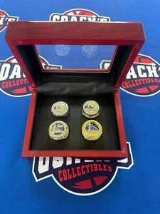 Golden State Warriors 4pc NBA Championship Replica Ring Set with Display Box - Picture 1 of 5
