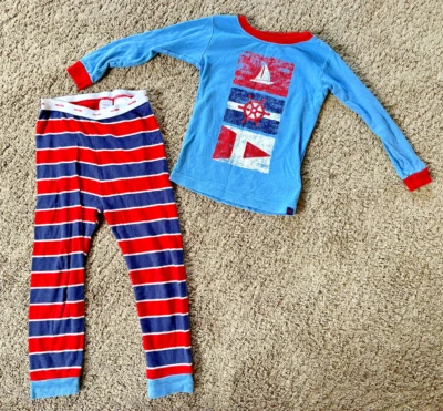 Conjunto de pijama náutico manga larga Baby GAP niños 2 piezas talla 3 años azul rojo blanco Foto 1 de 4
