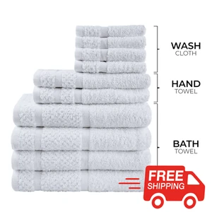 Mainstays 10 Piece Towel Set with Upgraded Softness & Durability, White - Picture 1 of 6