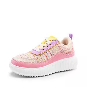 Girls Youth Sneakers Casual Shoes Lace up Retro Braided School Walking Shoes US - Picture 1 of 11