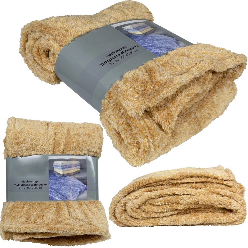 Kuscheldecke Teddyfleece Decke XXL Braun 200x150cm Flauschig Wohndecke Tagesdeck - Bild 1 von 1