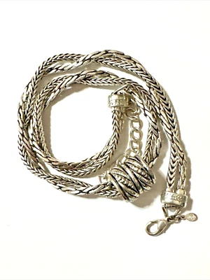 Collar Gargantilla Premier Designs STATUS QUO Doble Torcimiento Cadena Plateada 18" Foto 1 de 4