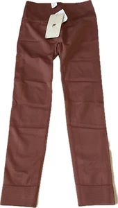 Fabletics High Waisted Seamless Ribbed 7/8 Leggings Womens Size S 6 Pink Red - Picture 1 of 15