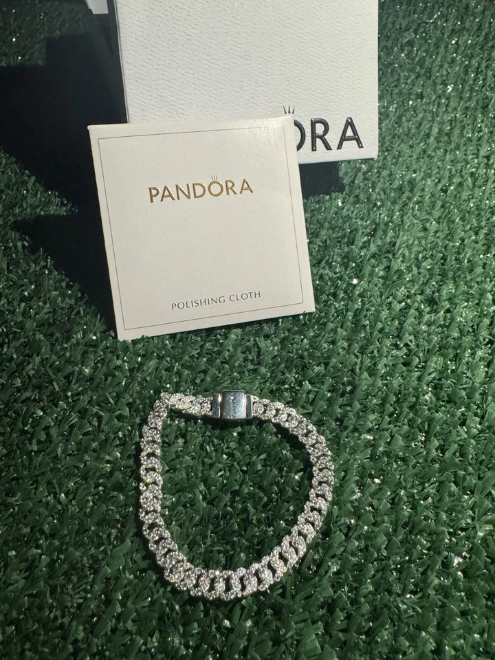 Pulsera Pandora Timeless Pavé Cadena Cubana Foto 1 de 4