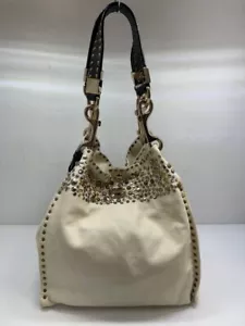 Jimmy Choo Star Studded Trim Leather Hobo Bag Cream - Picture 1 of 24