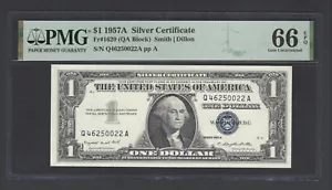 United States-Silver Certificate 1 Dollar 1957A Fr#1620 (QA Block) UNC Grade 66 - Picture 1 of 2