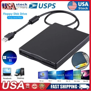 USB 2.0 3.5 inch Portable External Floppy Disk Drive 1.44Mb Reader For PC Laptop - Picture 1 of 12