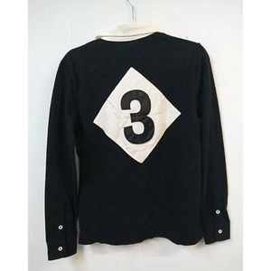 Ralph Lauren WM L Polo Shirt NWT Black Long Sleeves 1/4 Button Neck #3 on Back - Picture 1 of 8