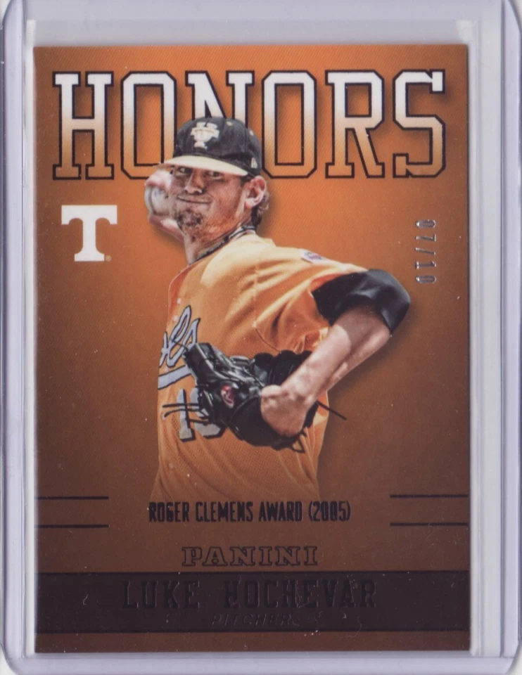2016 Panini Collegiate Tennessee Honors Black Luke Hochevar /10 - Flat S/H - Image 1 of 2