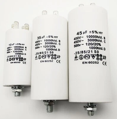 Capacitor 4 Pin up to 500V~ AC 8,10,12,14,16,20,25,35,40,45uF uf Threaded - Image 1 of 3